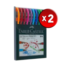 Faber Castell 1425 10 Renk İğne Uçlu 2 Adet Tükenmez Kalem