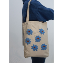 Axc Home Blue Flower Pamuklu Punch Nakışlı Çanta