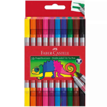 Faber Castell 10 Renk Çift Taraflı Keçeli Kalem