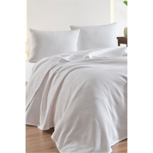 Eponj Karo Desenli 200x230 cm  Çift Kişilik Pike Örtü