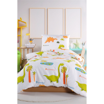 Eponj Tek Kişilik Dinolar  Nevresim Seti