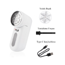 Yui Cx1 Şarjlı Type C + 1 Adet Yedek Bıçak Hediyeli Tüy ve Tiftik Toplama Temizleme Makinesi