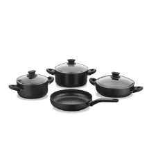 Korkmaz A2887 Lina 7 Parça Siyah Tencere Seti