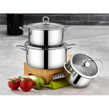 Polo Chef ÇLK100-PTE 3'lü Mini Tencere Seti