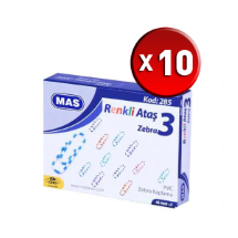 Mas No: 285 Zebra Renkli Boy 28mm 10 Adet Ataş