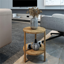 Jest Dekor JS-9195 Miray Yuvarlak 2 Raflı  Sehpa