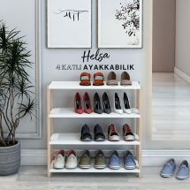Jest Dekor JS-9904 Helsa 4 Katlı Ahşap  Ayakkabılık