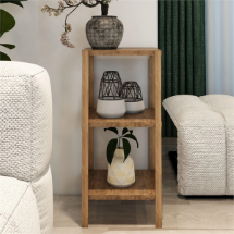 Jest Dekor JS-9045 Aden 3 Katlı Ahşap  Köşe Sehpası 