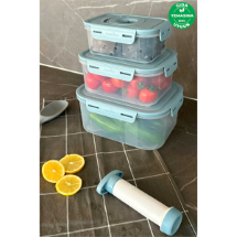 Primanova M-SKS01-16-02 Seoul Vakumlu 3'lü Taze Ürün Saklama Kabı