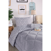 Eponj Wellsoft Stern Açık Gri Yorganlı 2 Parça Comfort Set Tek Kişilik