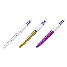 Bic Gümüş/Altın/Mor 4 Renk Fonksiyonlu Tükenmez Kalem Seti