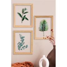 Muyika MYK9916 Regina Ocaliptus 3 Parça Ahşap Çerçeveli Tablo Seti