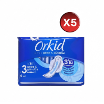 Orkid Ultra Gece Gündüz 5 Adet Hijyenik 6'lı Ped