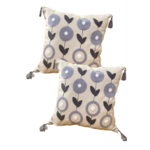 Axc Home Punch Nakışlı Dekoratif İçi Dolu  2'li Kırlent