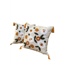 Axc Home Punch Nakışlı Dekoratif İçi Dolu  2'li Kırlent