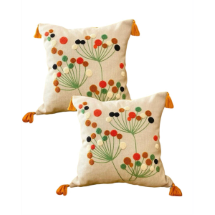 Axc Home Punch Nakışlı Dekoratif İçi Dolu  2'li Kırlent