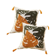 Axc Home Punch Nakışlı Dekoratif İçi Dolu  2'li Kırlent