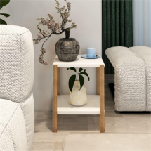 Jest Dekor Aden  2 Katlı Ahşap Köşe Sehpası