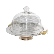 Lotus Çelik Pirinç Aksesuarlı 36X30X8 Cm Pasta Servisi