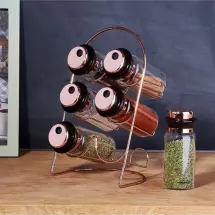 Korkmaz A5530 Stora Glass Rose-Gold 7 Parça Baharat Seti 