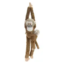 Wild Republic WILD/15264 Asılı Yavrulu Sincap Maymunu 50 cm Peluş Oyuncak