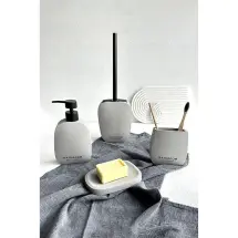 Primanova D-S20890 Mithra 4'lü Gri Banyo Seti