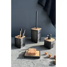 Primanova D-S21030 Madera 4'lü Antrasit Banyo Seti