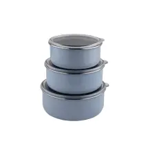 Noble Life N36032 NBL  Emaye Mavi 3'lü Saklama Kabı