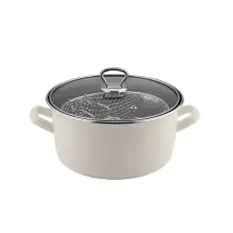 Noble Life N36061 NBL Emaye Fildişi  Fritöz Tencere