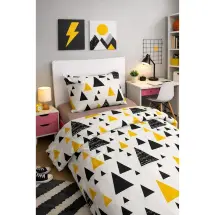 Eponj Delta Beyaz Tek Kişilik Nevresim Takımı