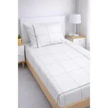 Eponj Orta Boy 120x200 Cm Aya Beyaz Lastikli Çarşaf Seti Tek Kişilik