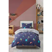 Eponj Uzay  Tek Kişilik Nevresim Seti