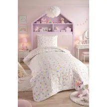 Eponj Yıldızlı Soft  Tek Kişilik Yatak Örtüsü Seti