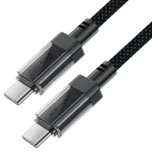 Acefast C12-03 TypeC to TypeC Şeffaf Şarj Data Kablosu