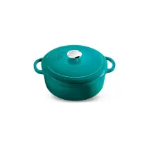 Voeux Profond Turkuaz Mavi  Yuvarlak Döküm Tencere