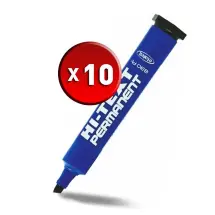 Hi-Text 830 Mavi Kesik Uç 10 Adet Koli Kalemi