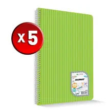 Çınar ColorMaxi A4 120Yp Sipiralli 5 Adet Çizgili Defter