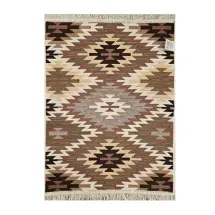 Axc Home Çift Taraflı Pamuk Dokuma 1945 Brown  Kilim Halı