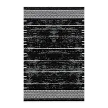 Axc Home Çift Taraflı Pamuk Dokuma 2139 Black  Kilim Halı