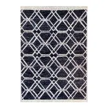 Axc Home Çift Taraflı Pamuk Dokuma 2262 Black  Kilim Halı