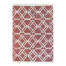 Axc Home Çift Taraflı Pamuk Dokuma 2262 Brick Red  Kilim Halı