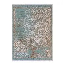 Axc Home Çift Taraflı Pamuk Dokuma 2268 Water Green  Kilim Halı