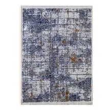 Axc Home Çift Taraflı Pamuk Dokuma 2299 Dark Blue  Kilim Halı