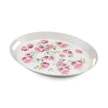 Lotus by ZClasse Melamin Pinkrose Oval Tepsi