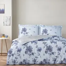Taç Saten Hennie Lacivert Çift Kişilik Nevresim Takımı