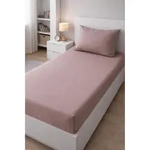 Eponj Pes Lastikli Orta Boy 120x200cm Solid Kahve Çarşaf Seti