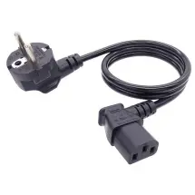 Sensei Eu Power Cord L Tipi Sol 3X0.75MM 220V 90 Derece 1.5 Metre 3lü Güç Kablosu
