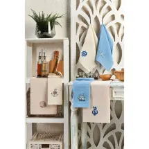 Eponj Nakışlı 40x60 Marin  12'li Kurulama Bezi