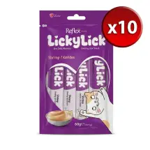Reflex Plus Lickylick Karidesli 4x15G x 10 Adet Kedi Sıvı Ödül Maması