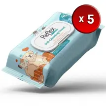 Reflex Evcil Hayvanlar İçin Alaçatı Ice Kokulu 50li x 5 Adet Hijyenik Temizleme Havlusu